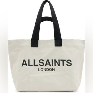 All Saints Black and White Logo Tote